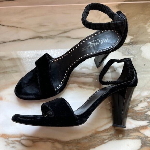 Saint Laurent Velvet Grace Sandals - Sz 40.5 - Picture 2 of 4